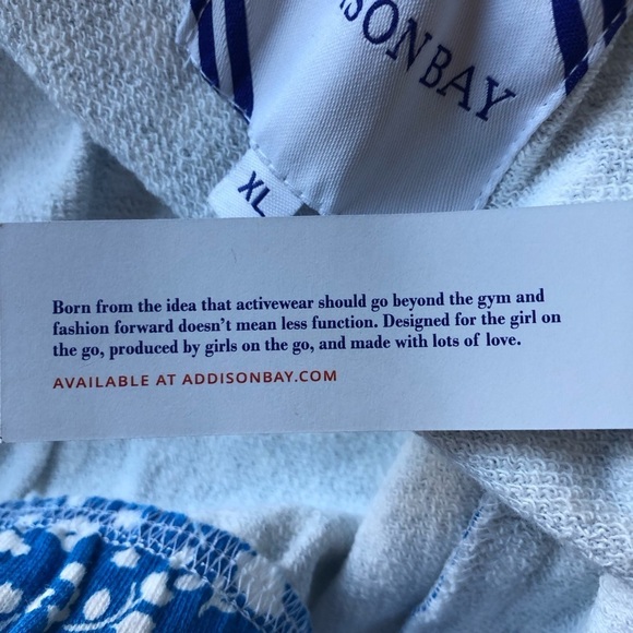 Addison Bay Sweatpants Blue White Floral XL - Picture 6 of 12